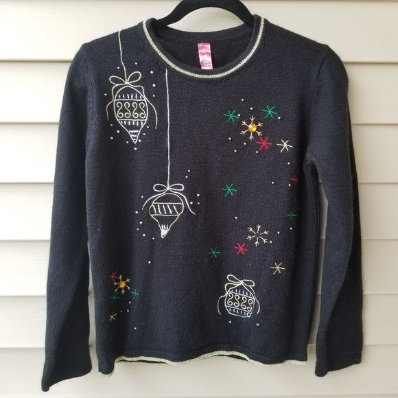 Vintage Embroidered  Christmas Light Ugly Sweater - Picture 1 of 5